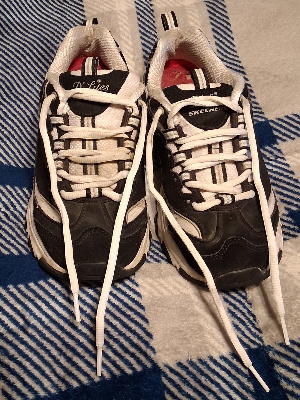 Skechers D'Lites Men's Black and White Athletic Sneakers